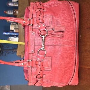 Coach Hampton Coral Leather Shoulder Bag